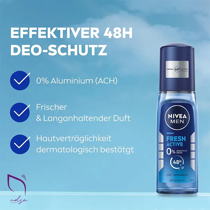 خرید مام اسپری ضد تعریق مردانه نیوا مزایای مام اسپری ضد تعریق مردانه نیوا Fresh Active